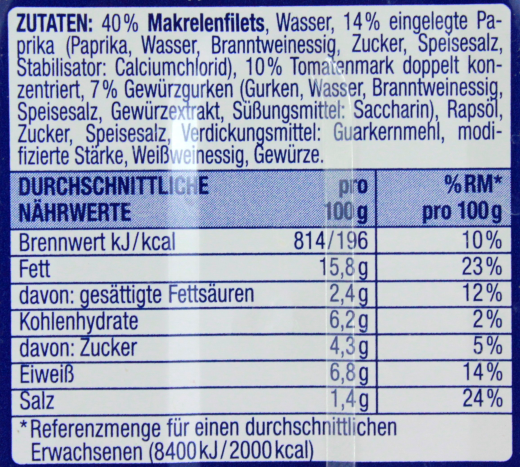 Gut & Günstig Makrelen Mix Filets zerkleinert mit Gemüse, 10 x 125g Dose