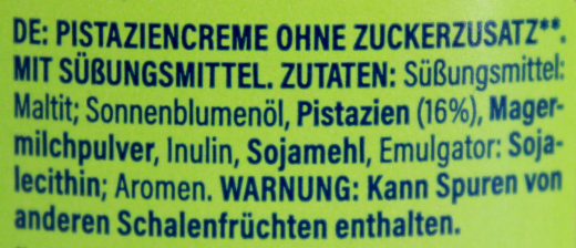 ahead Crazy Pistachio-Creme ohne Zuckerzusatz, 3 x 200g Glas