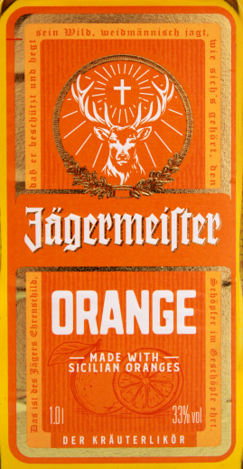 Jägermeister Orange Kräauterlikör 33 % vol., 6 x 1 l Flasche