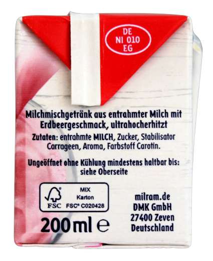 Milram Moin Erdbeer Drink, 20 x 200ml Trinkpäckchen