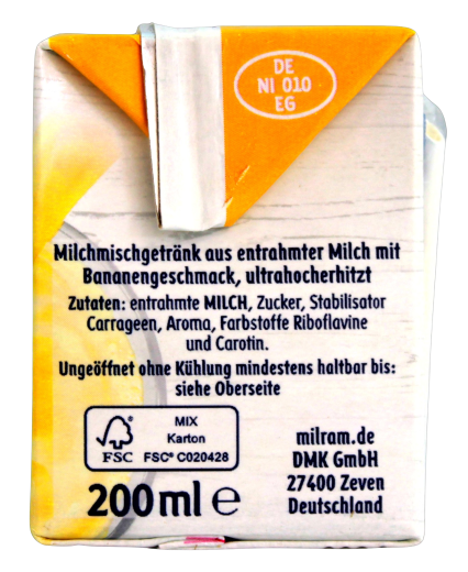 Milram Moin Bananen Drink, 20 x 200ml Trinkpäckchen