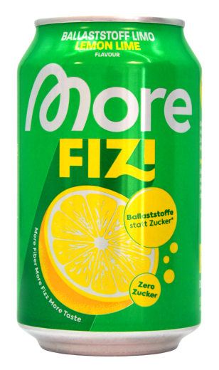 More Fizi Ballaststoff Limo Lemon Lime flavour, 12 x 0.33 l Dose EINWEG