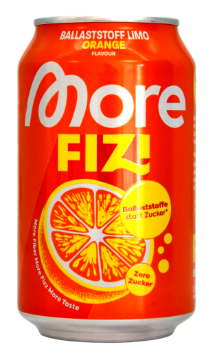 More Fizi Ballaststoff Limo Orange flavour, 12 x 0.33 l Dose EINWEG