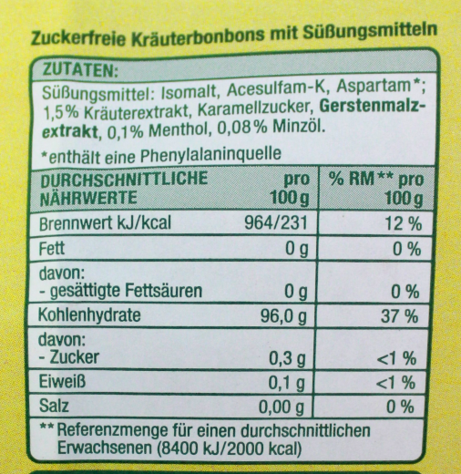 Gut & Günstig Kräuterbonbons mit Menthol und Minzöl zuckerfrei, 14 x 125g Beutel