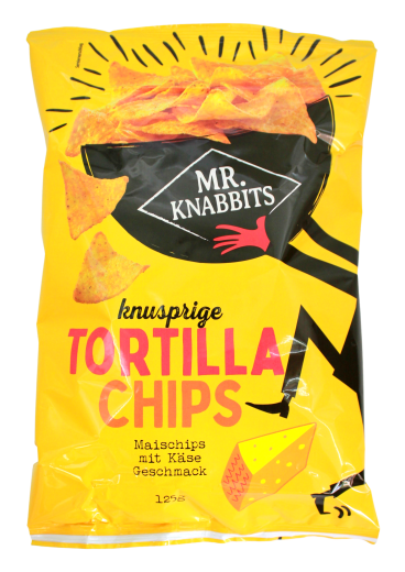 Mr.Knabbits Tortilla Chips mit Käsegeschmack, 10 x 125g Tüte