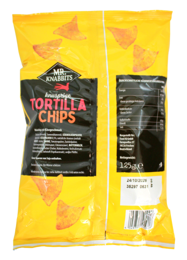 Mr.Knabbits Tortilla Chips mit Käsegeschmack, 10 x 125g Tüte