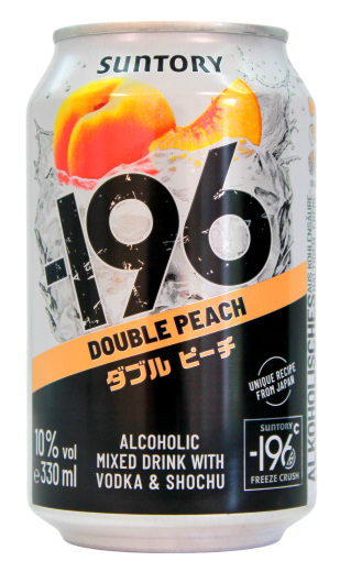 Suntory -196 Double Peach Vodka & Shochu 10% vol., 12 x 0.33 l Dose EINWEG