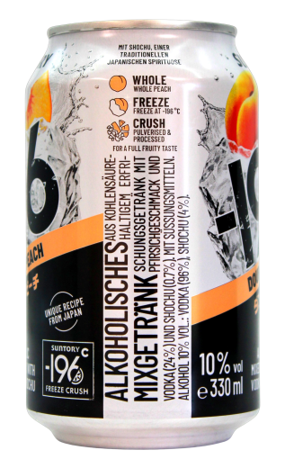 Suntory -196 Double Peach Vodka & Shochu 10% vol., 12 x 0.33 l Dose EINWEG