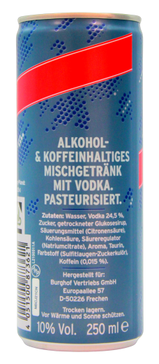 Zarewitsch Vodka Energy Premium Mix 10% vol., 24 x 0.25 l Dose EINWEG