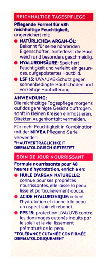 Nivea Tagespflege natürliches Argan-Öl + Hyaluronsäure LSF 15, 3 x 50ml Tube
