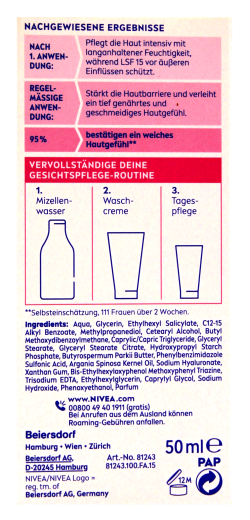 Nivea Tagespflege natürliches Argan-Öl + Hyaluronsäure LSF 15, 3 x 50ml Tube