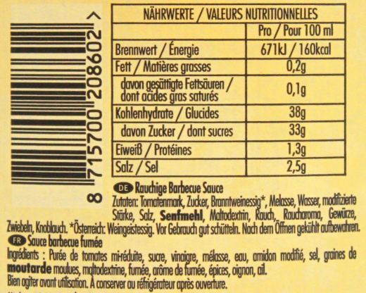 Bull's-Eye Original rauchige BBQ Sauce, 3 x 300ml Flasche