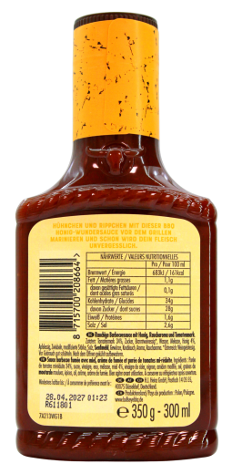 Bull's-Eye Honey würzige Honig BBQ Sauce, 3 x 300ml Flasche