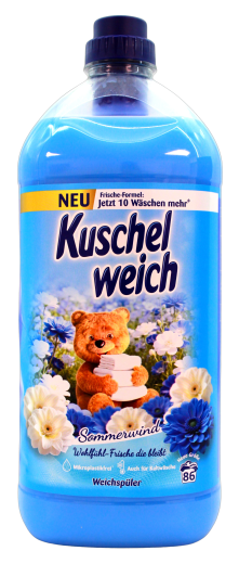Kuschelweich Sommerwind Weichspüler, 6 x 1,978 l Flasche