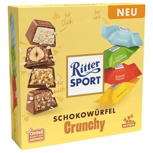 Ritter Sport Schokowürfel Crunchy, 9 x 153g Schachtel