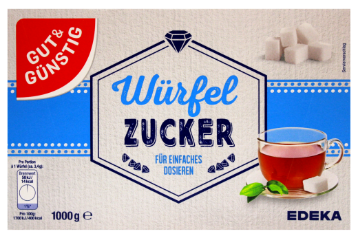 Gut & Günstig Würfelzucker, 7 x 1 kg Packung