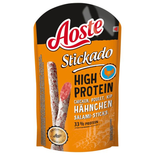 Aoste Stickado High Protein Hähnchen Salami-Sticks, 12er Pack (12 x 60g)