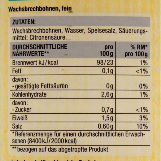 Classic Line Wachsbrechbohnen fein jung & zart, 3er Pack (3 x 2295g)