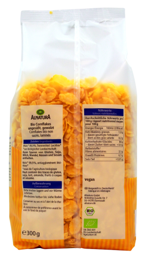 Bio Alnatura Corn-Flakes ungesüßt, 5 x 300g Beutel