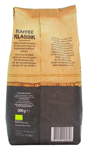 Edeka Bio Kaffee Klassik gemahlen, 3 x 500g Beutel