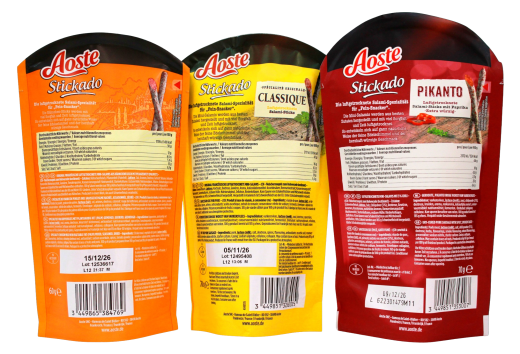 Aoste Stickado Salami Mix 3-fach sortiert, 12 x 70g Beutel