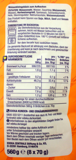 Herzstücke 8 Steinofenbrötchen, 12 x 560g Beutel