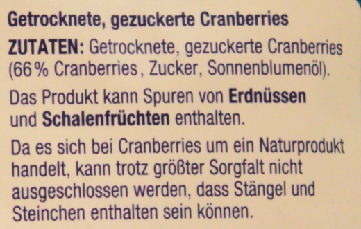 Herzstücke Cranberries getrocknet & gezuckert, 6 x 200g Tüte