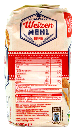 Gut & Günstig Weizenmehl Type 405, 10 x 1 kg Packung