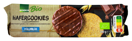 Edeka Bio Hafercookies mit Vollmilchschokolade, 5 x 200g Packung