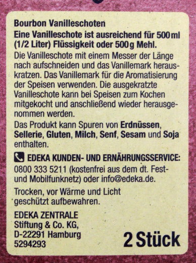Herzstücke Bourbon Vanilleschoten, 4 x 4g Glasröhrchen