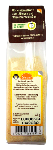 Ostmann Knoblauch granuliert Nachfüllbeutel, 5 x 60g Beutel