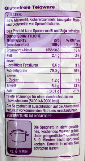 Edeka Spaghetti aus Maismehl, 12 x 500g Packung