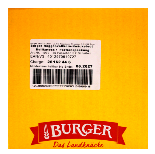 Burger Delikatesse Knäckebrot, 56 x 20g Packung