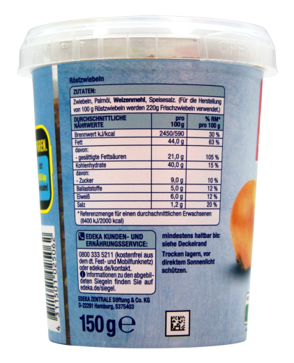 Gut & Günstig Röstzwiebeln, 8 x 150g Becher