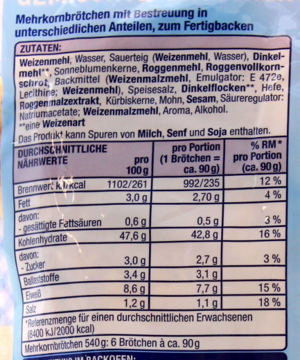 Gut & Günstig Gemischte Brötchen, 6 x 540g Beutel