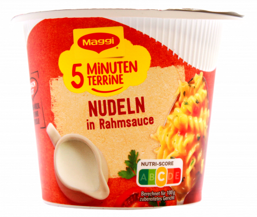 Maggi 5 Minuten Terrine Nudeln in Rahmsauce 4 x 61g Becher