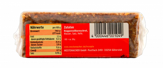 Mestemacher Vollkornbrot 9 x 500g Packungen