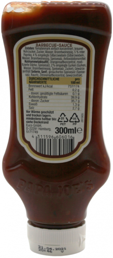Papa Joe`s BBQ Sauce 4 x 300ml Tuben