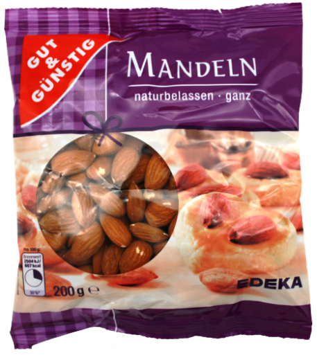 Gut & Günstig Ganze Mandeln naturbelassen, 5 x 200g Tüten