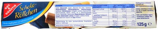 Gut & Günstig Schoko-Röllchen Vollmilch, 6 x 125g Packungen