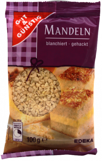 Gut & Günstig Mandeln blanchiert und gehackt 5 x 100g Tüten