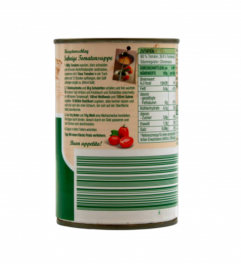 Gut & Günstig Tomaten ganz und geschält mit Tomatensaft 12 x 400g Dosen