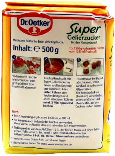 Dr. Oetker Gelierzucker Super 3:1, 7 x 500g Packungen