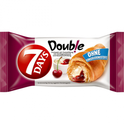 7 DAYS Double Croissant Vanille-Sauerkirsch, 10 x 60g Packungen