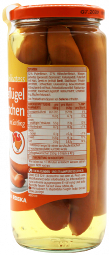 Gut & Günstig Delikatess Geflügel Würstchen 6 x 250g Gläser