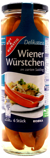Gut & Günstig Delikatess Wiener Würstchen 3 x 300g Gläser