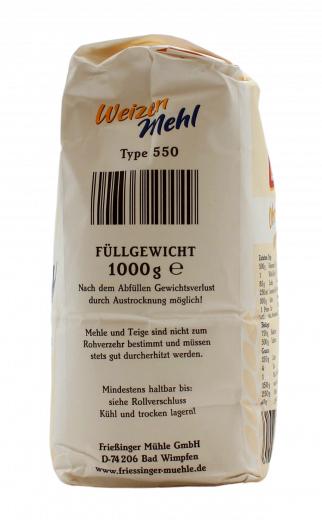 Mühlen König hochwertiges Weizenmehl Type 550 5 x 1000g Packungen