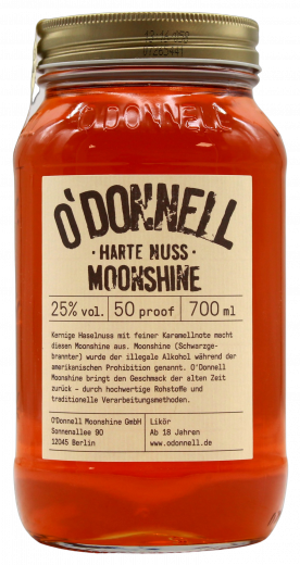 O'Donnell Moonshine Harte Nuss 25% vol., 1 x 700ml Glas