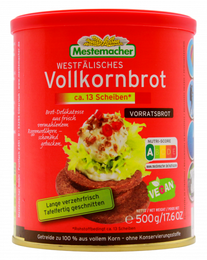 Mestemacher Westfälisches Vollkorn Dosenbrot, 6 x 500g Dosen