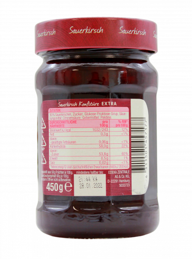 Gut & Günstig Sauerkirsch Konfitüre Extra 5 x 450g Gläser